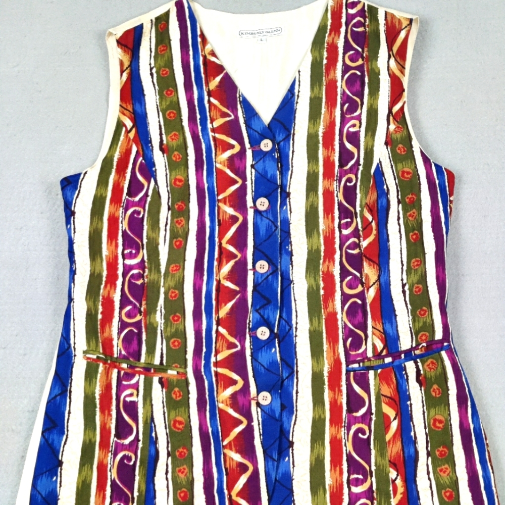 Kimberly Glenn Mom Vest Size L Vintage  90s Safari #11